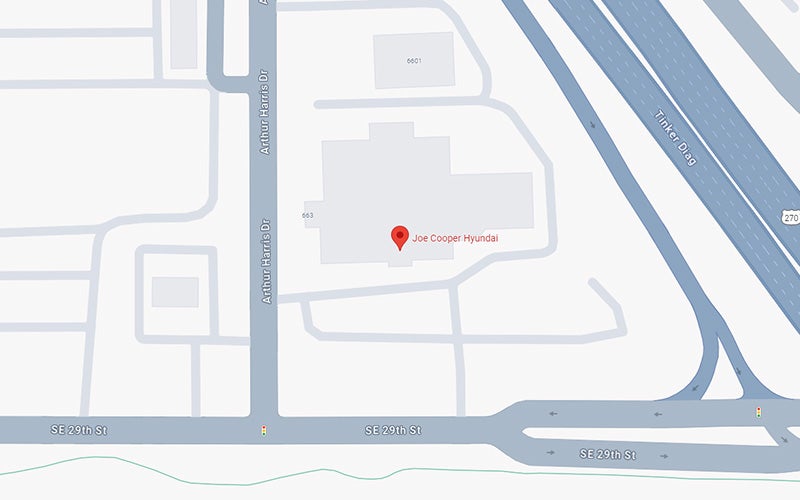 Joe Cooper Hyundai of Midwest City in Midwest City OK map